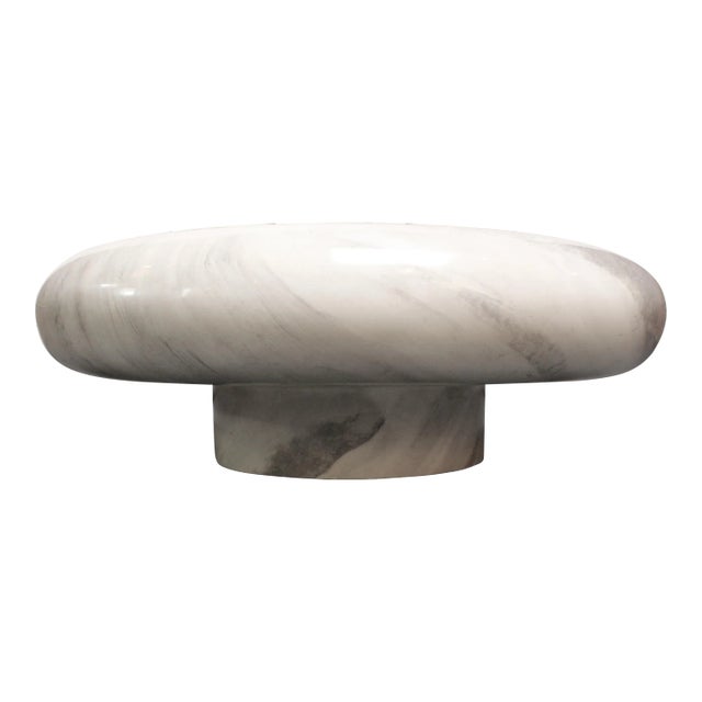 Vintage Faux-Marble Resin "Mushroom" Coffee Table For Sale
