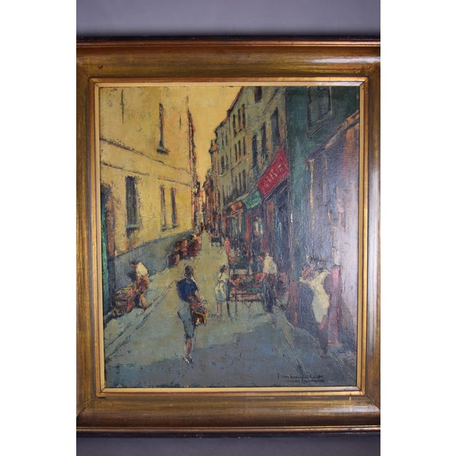 J. Van Campenhout, Rue Quincampoix, Parisian Street Scene, 1950s, Oil on Canvas, Framed For Sale - Image 11 of 15