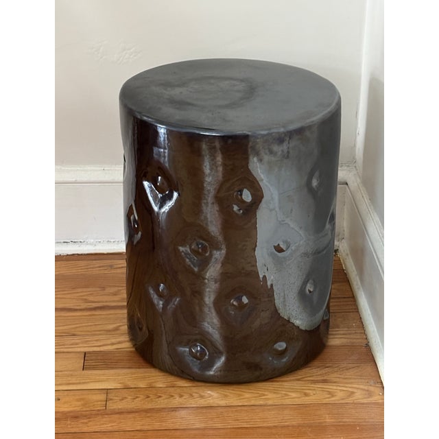 1990s 1990s Chinese Trompe-l'Oeil Tufted Terracotta Garden Stool For Sale - Image 5 of 7