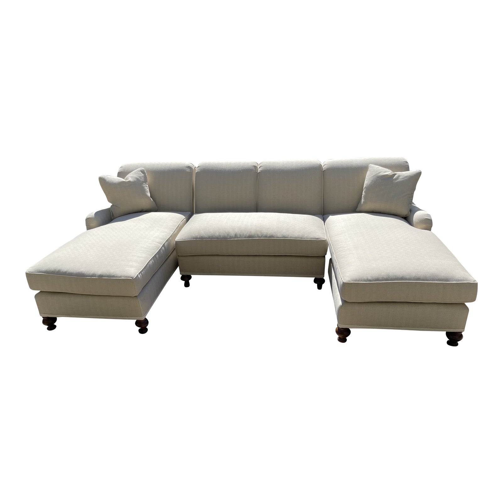 Custom Bridgewater Sectional Sofa With Chaises in Perennials Fabric