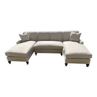 Custom Bridgewater Sectional Sofa With Chaises in Perennials Fabric For Sale