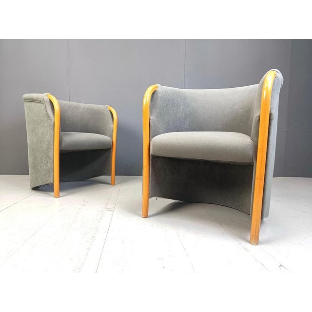 Wood Italian Armchairs, 1980s, Set of 2 For Sale - Image 7 of 9
