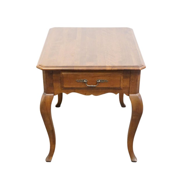 French Country Ethan Allen Country French Collection 22" Accent End Table 26-8203 - 216 Bordeaux Finish For Sale - Image 3 of 13