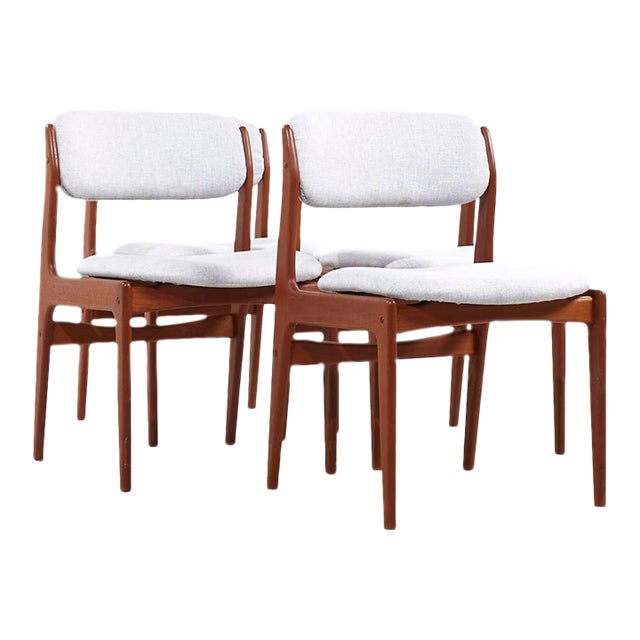 Erik Buch Mid Century Danish Teak Dining Chairs - Set of 4 For Sale