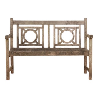English 19th Century Teak Garden Bench For Sale