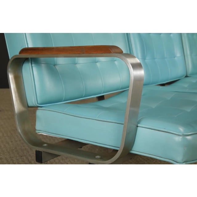 Mid-Century Modern Heavy Steel Airport Tandem Sofa, Circa 1950s For Sale - Image 13 of 18