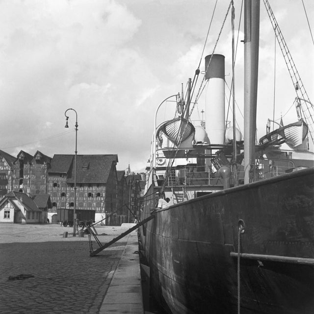 1930s Karl Heinrich Lämmel, Ships at Koenigsberg Harbor in East Prussia, Germany, 1937, Photograph For Sale - Image 5 of 5