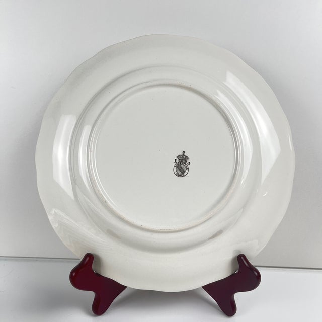 Dessert Plates with Réverbère Pattern from KG Lunéville, 1980s, Set of 6 For Sale - Image 6 of 8