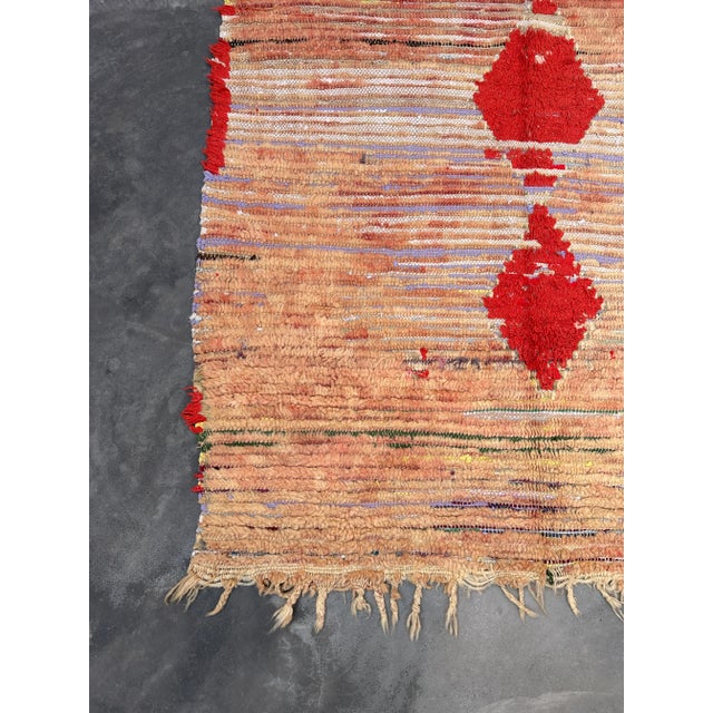 1970s Pink Flatweave Moroccan Rug - 4'5" X 7'8" Ft For Sale - Image 5 of 10