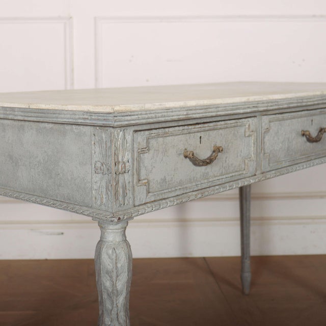 White Swedish Painted Writing Table, 1890s For Sale - Image 8 of 13