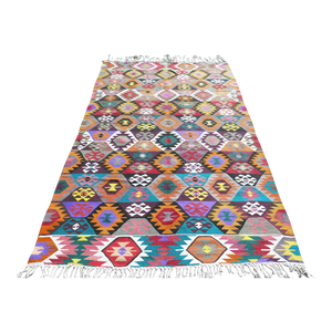 Mid 20th Century Turkish Boho Kilim Handmade Area Rugs