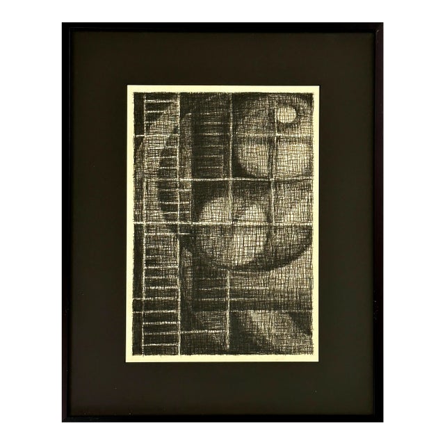 Minimalist “Traveler” Charcoal on Paper, Framed/Richard Serra/Sol LeWitt For Sale