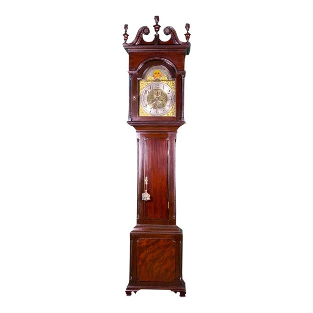 Early 18th Century Georgian English Tall Case Granfather Clock For Sale