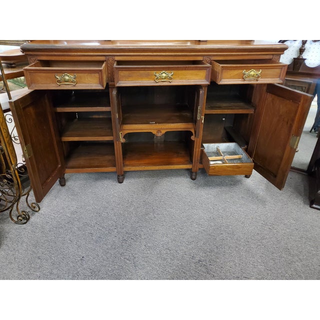 Early 20th Century Antique Hutch With Beveled Mirrors Chairish
