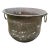 Vintage Patinated Hammered Brass Planter/Jardiniere Ring Handles Repousse Floral Design For Sale