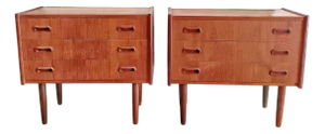 Vintage Danish Bedside Tables, 1950s, Set of 2