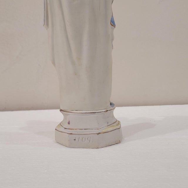 Biscuit Porcelain Virgin with Child Figure, Germany, 1920s For Sale - Image 12 of 17