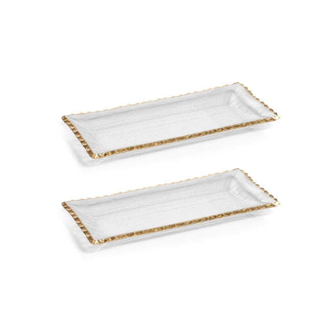 This beautiful rectangular tray has an elegant look and adds to any table's aesthetics with its contemporary design. Clear...