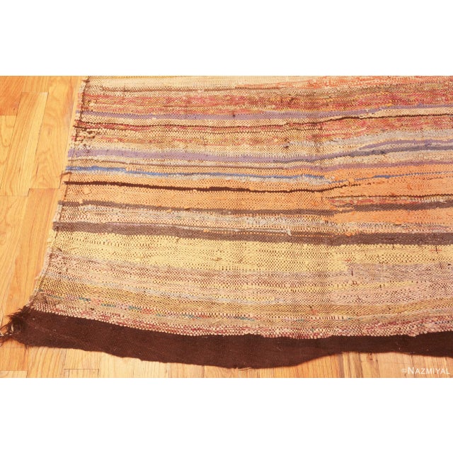 Nazmiyal Collection Soft Warm Colors Vintage Moroccan Flat Weave Rug For Sale - Image 4 of 7