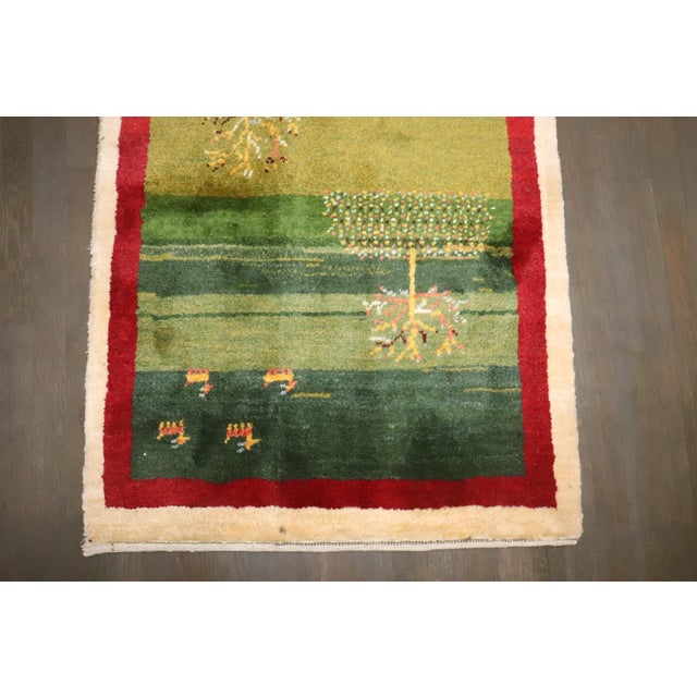 Early 21st Century Early 21st Century Bright Green Gabbeh Rug - 2'8" x 3'9" For Sale - Image 5 of 6