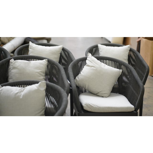 Gray Set of 8 Harbour Hamilton Outdoor Dining Chairs For Sale - Image 8 of 9
