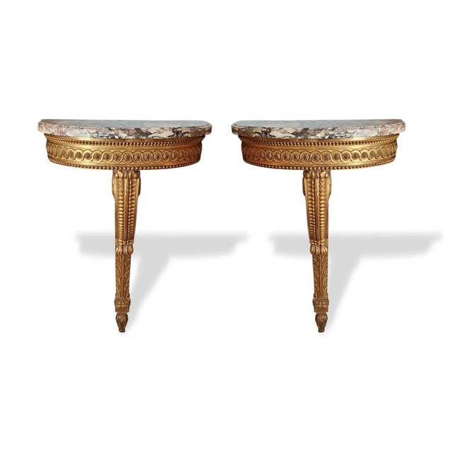 Northern Italian Giltwood Console Tables, 1700s, Set of 2 For Sale - Image 9 of 9