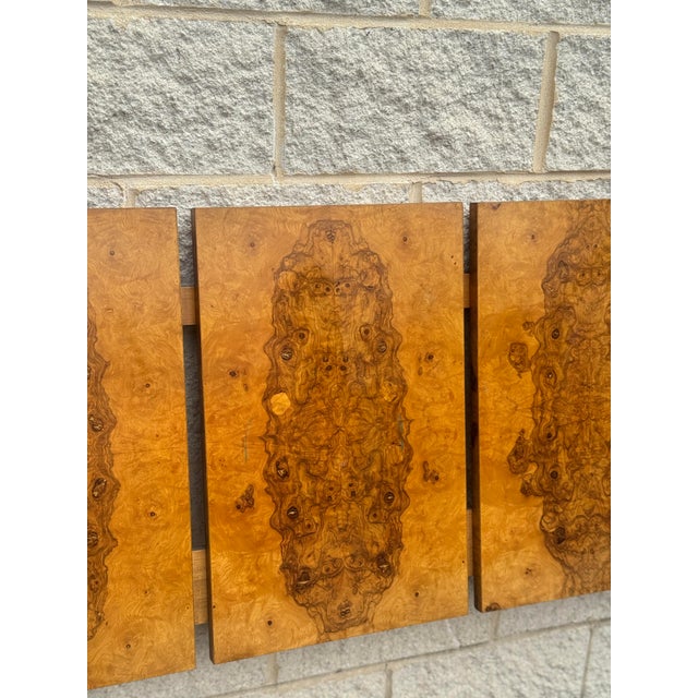 Mid-Century Modern Mid 20th Century Burlwood Queen Headboard Attributed to Lane For Sale - Image 3 of 9