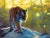 Contemporary Exploring the Wild by Christopher Clark | Oil on wood panel Tiger walking in a forest setting For Sale - Image 3 of 3