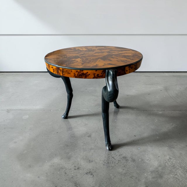 Paint Sirmos Sculptural Goat Leg Center Table With Faux Tortoise Finish, 1970's For Sale - Image 7 of 8