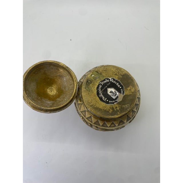 Vintage Brass Gadur Jar With Lid For Sale - Image 4 of 5