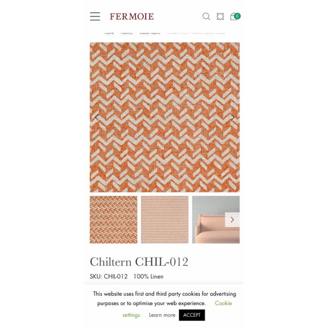 Chiltern Chil-012 Sku: Chil-012 100% Linen by Fermoie Fabric 3 1/2 Yards For Sale - Image 4 of 6