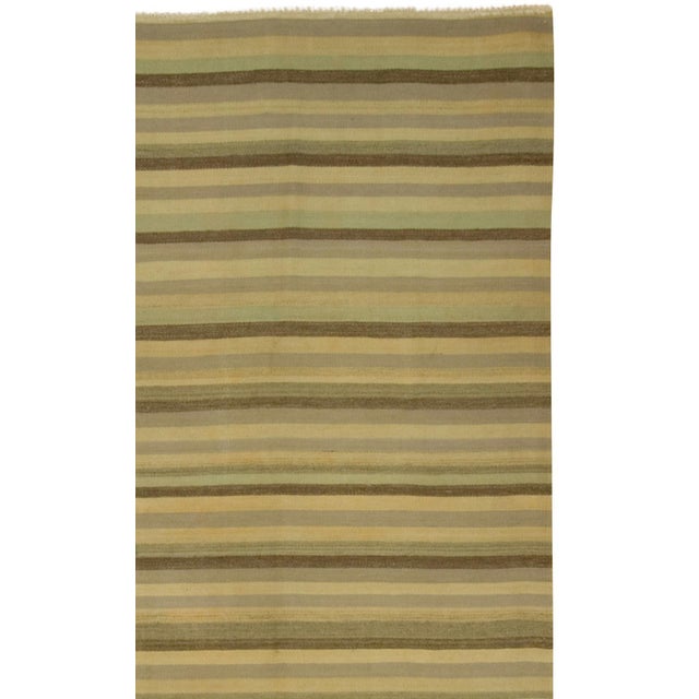 Vintage Tan Turkish Kilim Runner Rug 4ft 6in X 10ft 2in For Sale In New York - Image 6 of 8