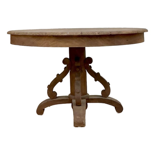 Vintage Boho Primitive Center Hall Table For Sale