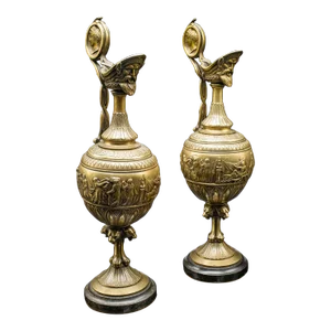 1850's Pair of Antique Ornamental Ewers