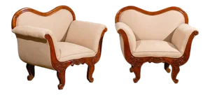 19th Century -Scale Swedish Wooden Club Chairs - a Pair