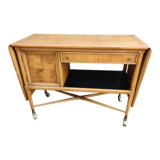 Vintage Erwin Lambeth for Tomlinson Mid-Century Modern Rolling Bar Cart For Sale