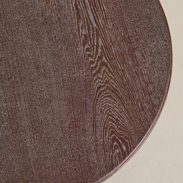 French Cerused Oak Center Table, 1940s For Sale - Image 11 of 11