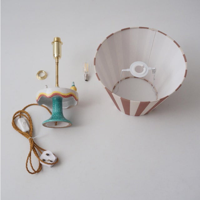 1950`s Italian Vintage Mid-Century Modern Florentine Ceramic Table Lamp by Maf (Manifattura Artistica Fiorentina) - Rewired For Sale - Image 10 of 14