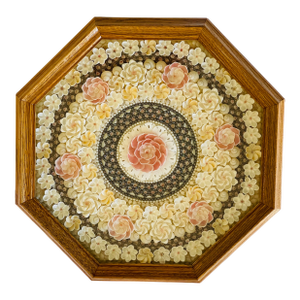 16” Superb Sailors Valentines Sea Shell Octagonal