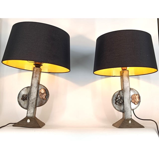 Black Brutalist Table Lamps, 1970s, Set of 2 For Sale - Image 8 of 12