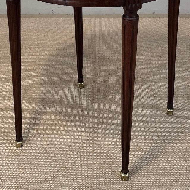 Antique French Louis XVI Mahogany Marble Top Bouillotte Table For Sale - Image 10 of 18