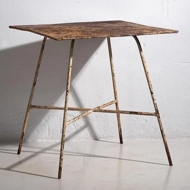 Metal Garden Table with White Patina, 1920s For Sale - Image 7 of 7