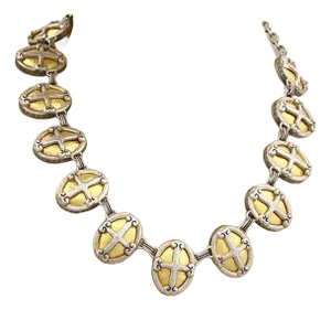 Gurhan Crest 24k Gold Layered & Sterling Hammered Cross Hefty Necklace