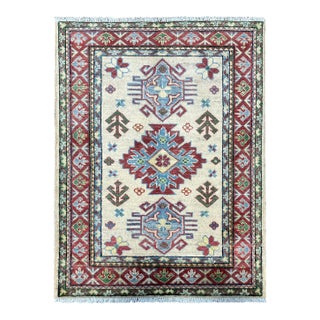 Hand-Knotted Kazak Rug 2'9" X 3'10" For Sale