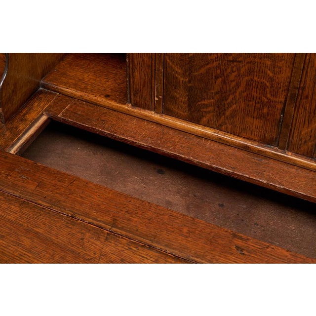 Antique English Fall Front Secretary in Oak For Sale - Image 9 of 14