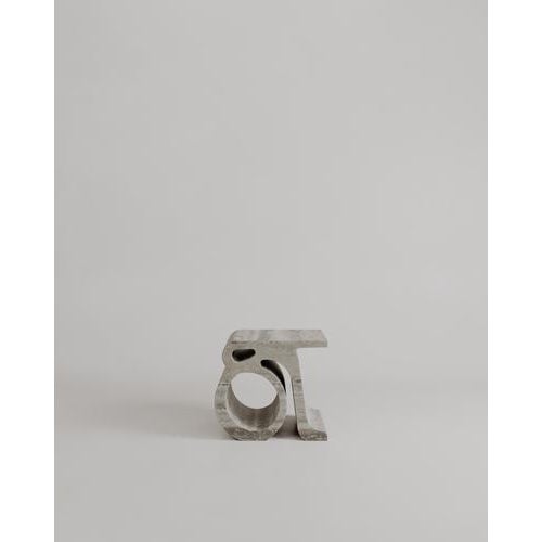 Not Yet Made - Made To Order Travertino Silver Marble Prae Stool by Esther Knopfler For Sale - Image 5 of 18