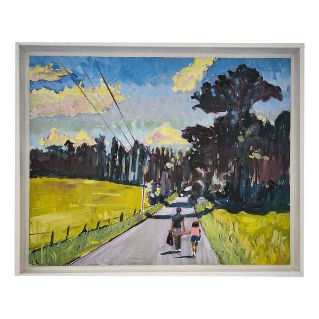 Linda Clerget, Sun on the Countryside, Oil, Framed For Sale