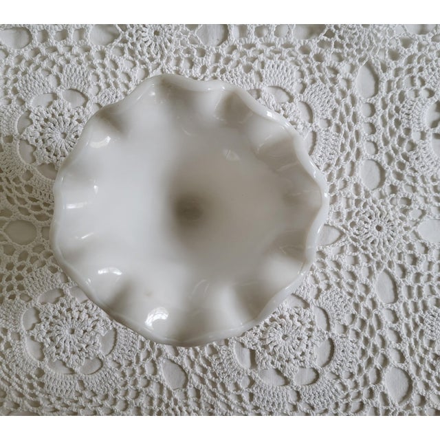Westmoreland Glass 1950s Westmoreland English Hobnail Diamond Pattern Milk Glass Bowl For Sale - Image 4 of 4