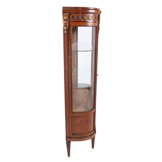 Mid 20th Century Mid 20th Century Louis XVI Style Gilt Metal Mounted Oak Vitrine For Sale - Image 5 of 7