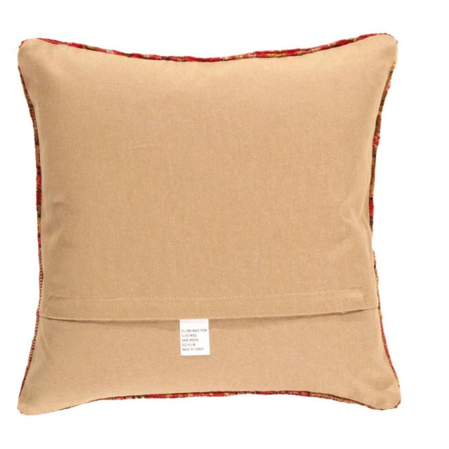 Offered is Vintage handwoven Turkish Oushak pillow. This is 100% wool. Back 100% cotton. Beautiful colors and well made....